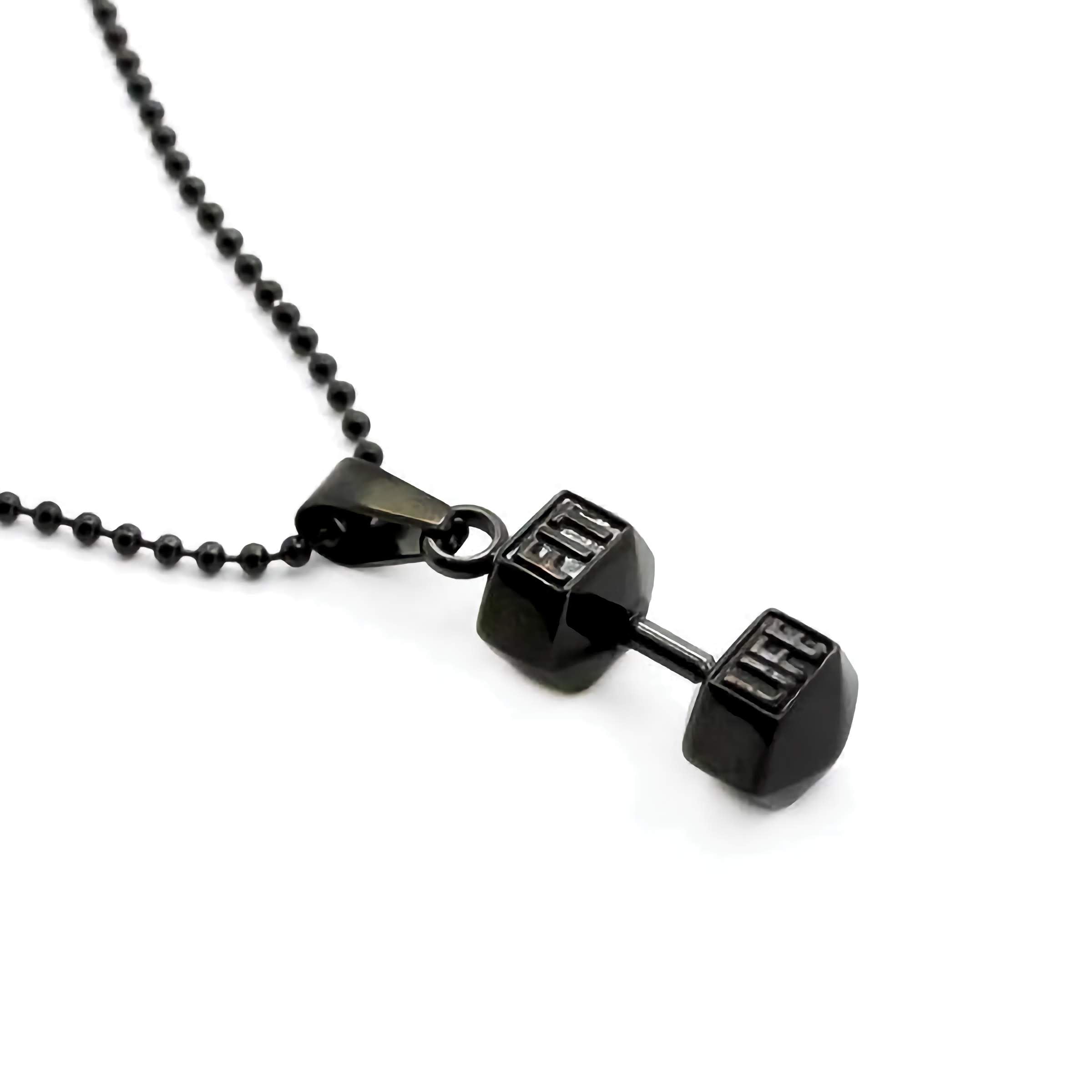 Black Dumbbell Necklace