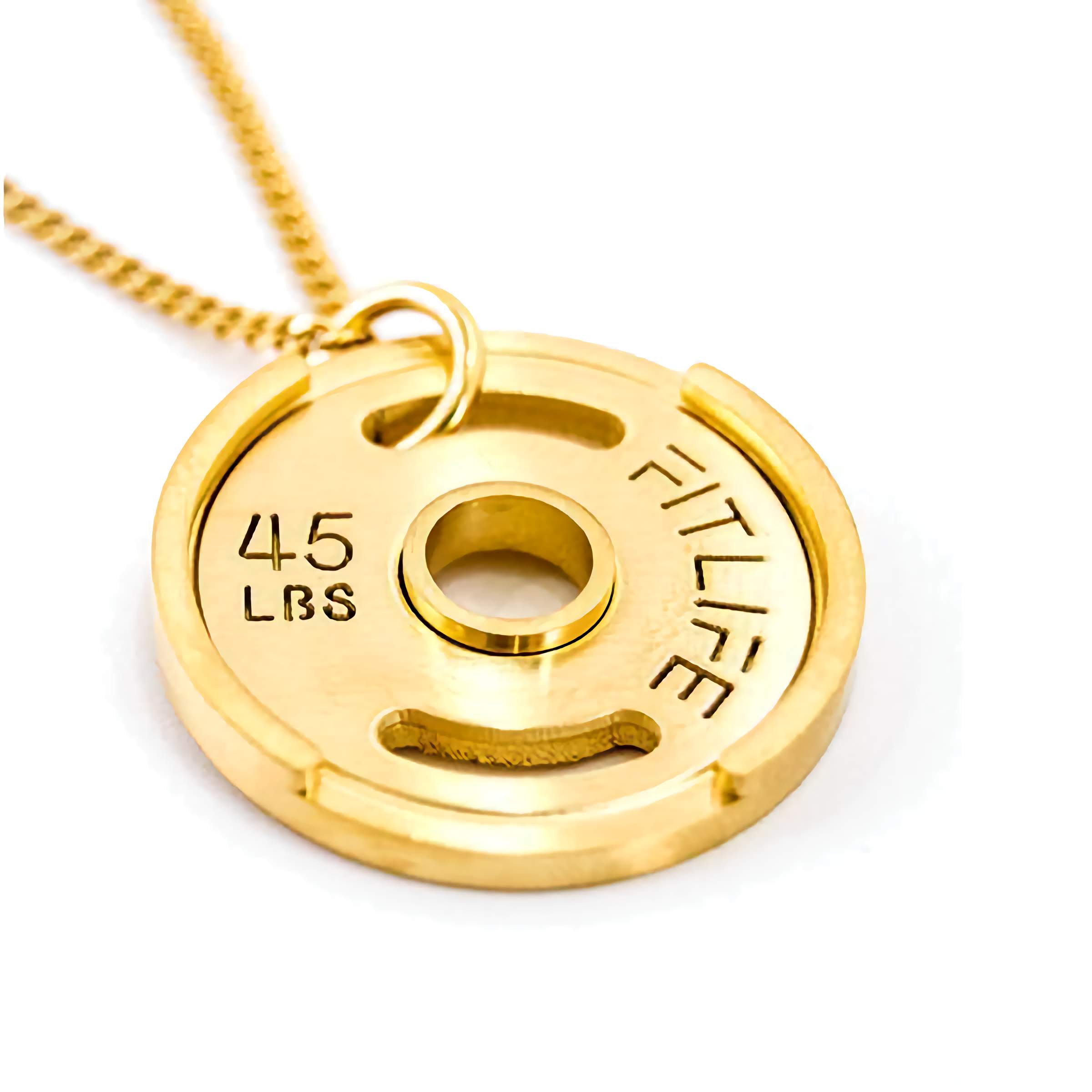 Gold Weight Plate Necklace