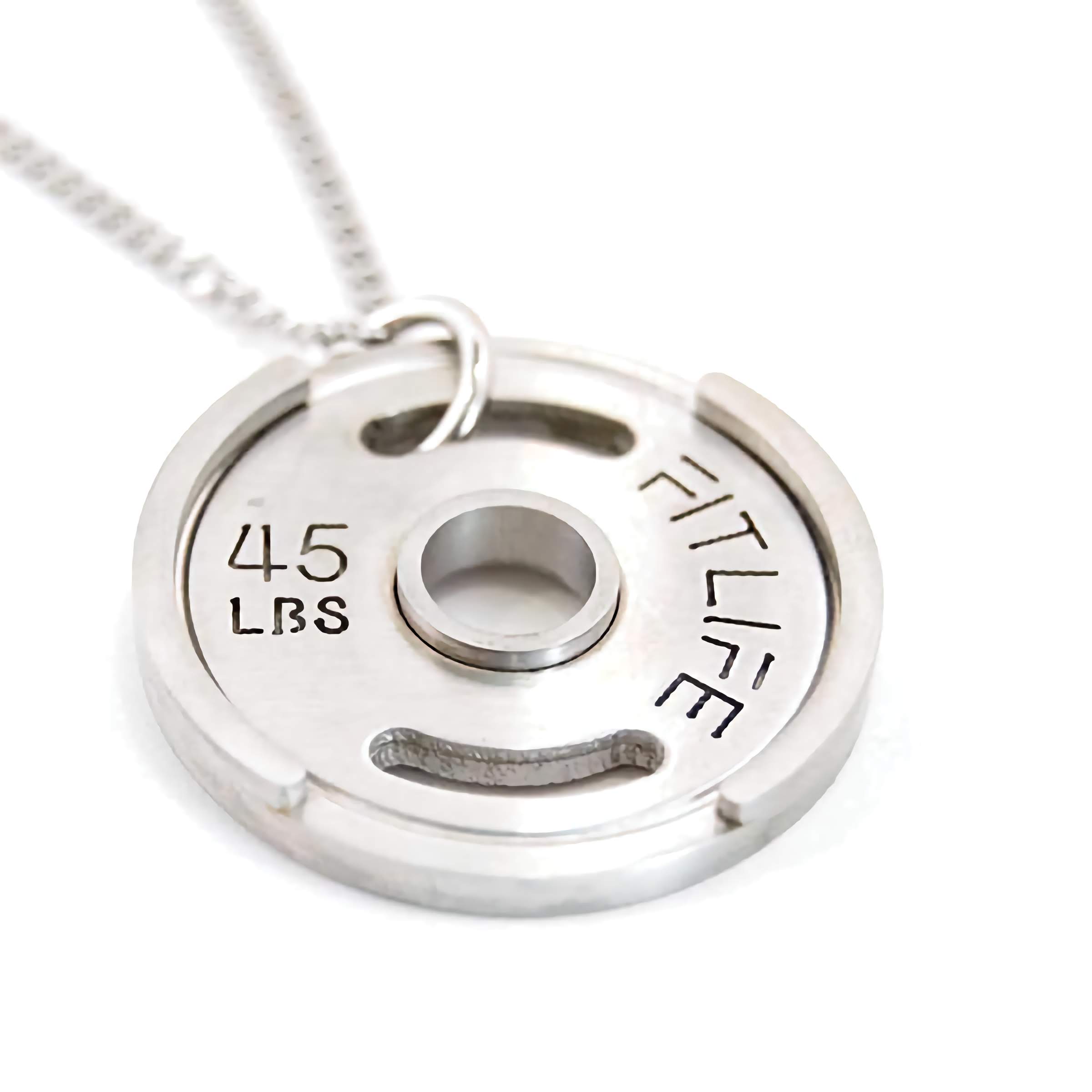 Silver Weight Plate Necklace