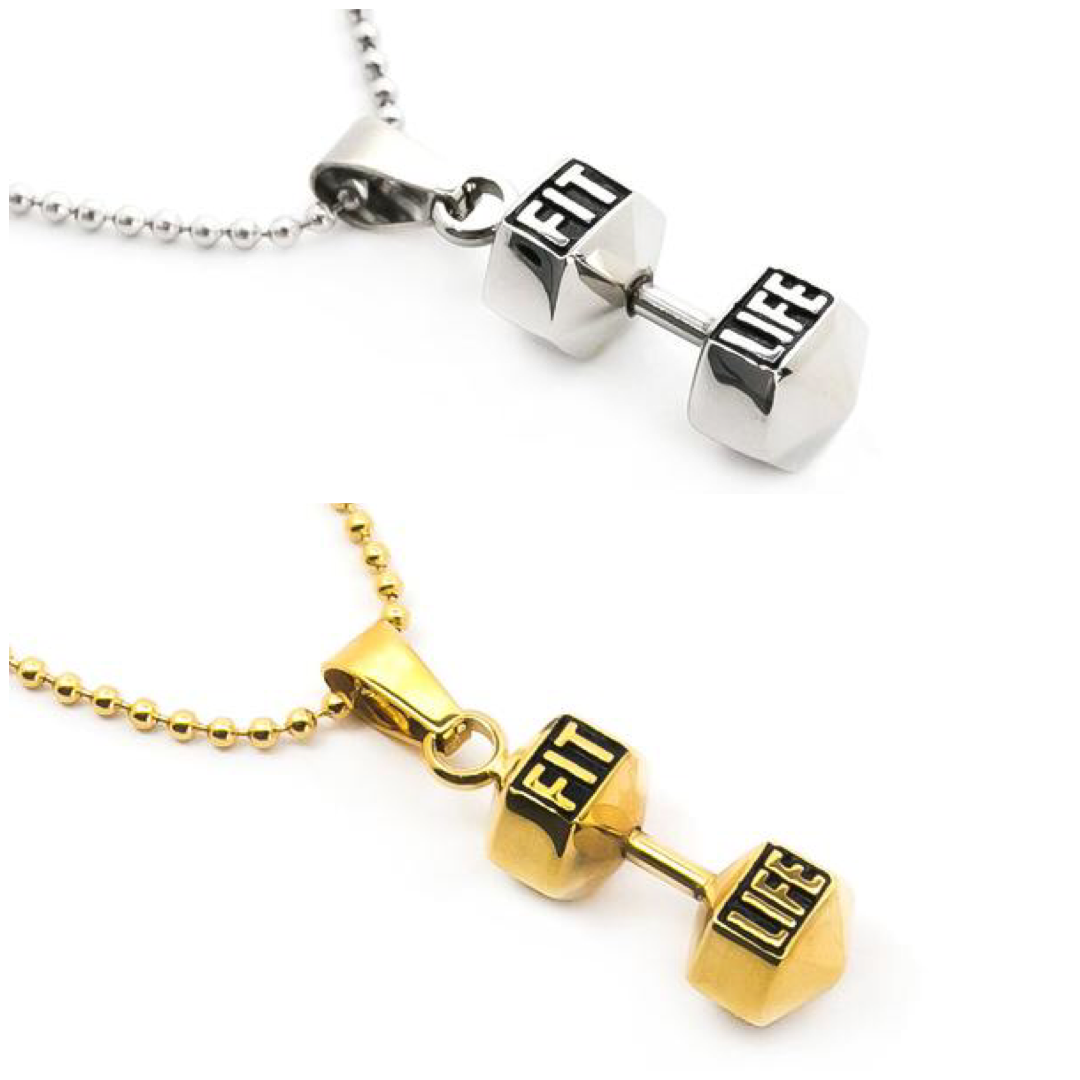 2 Dumbbell Necklaces Pack