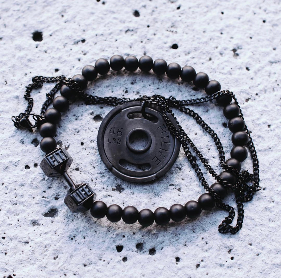 Black Dumbbell Bracelet